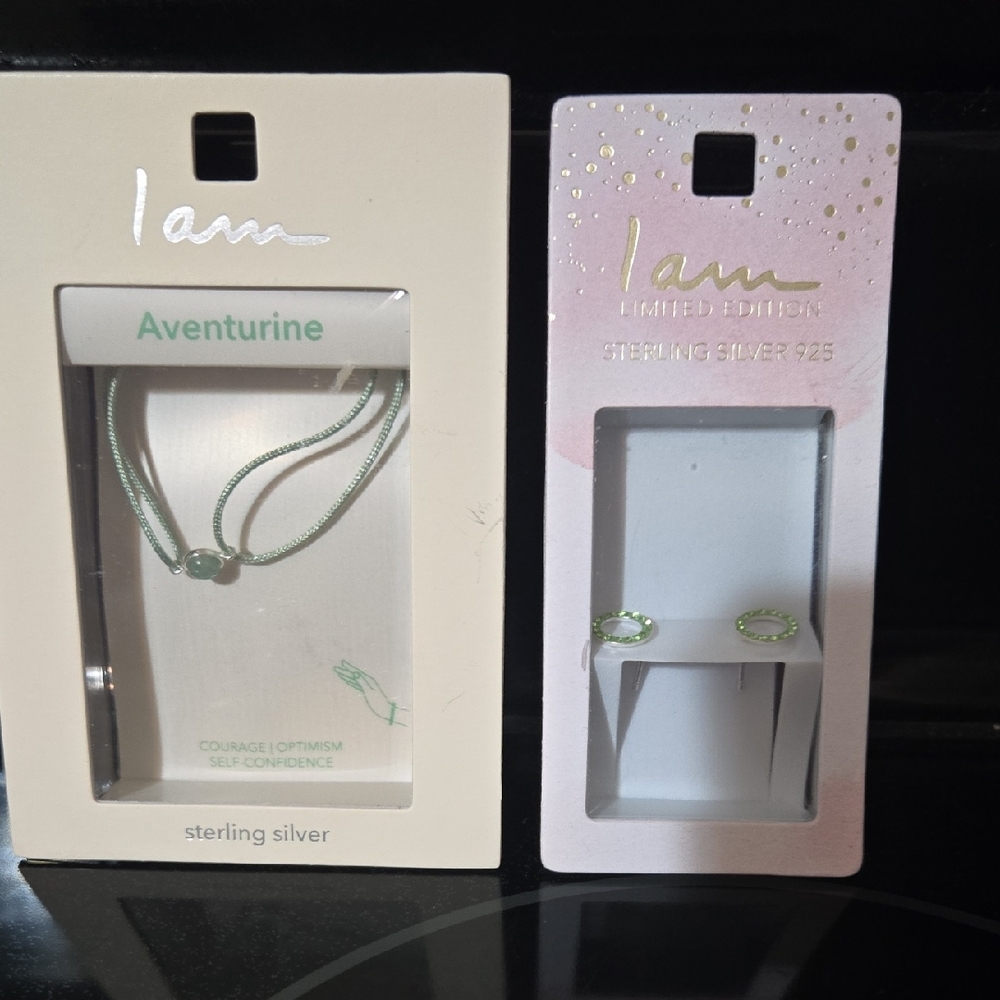 Aventurine Sterling Silver Kids Jewelry Set